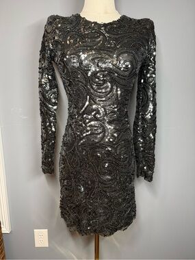 NWOT Long-Sleeve Sequin Cocktail Dress - XS